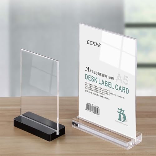 Acrylic Sign Holder (Black Vertical A5 148×210mm/ 5.83×8.27 inches)