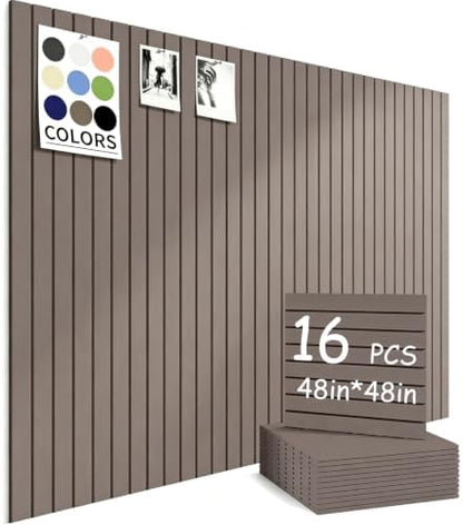 48" x 48" Cork Board Alternative, 16 Pack Felt Bulletin Board Tiles with 30 Adhesive Tabs Wall Push Pin Board for Office Classroom Bedroom Decor