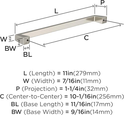 Amerock 10-1/16" Blackrock Satin Nickel Drawer Pull