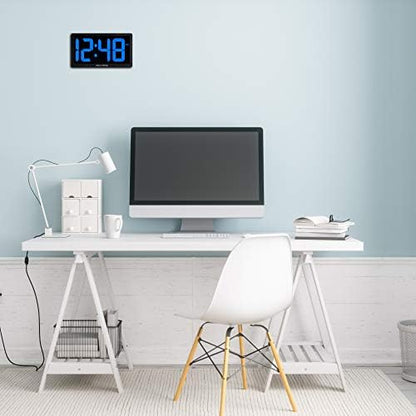 AcuRite Digital Clock with Auto Dimming Brightness, 10-Inch / Blue