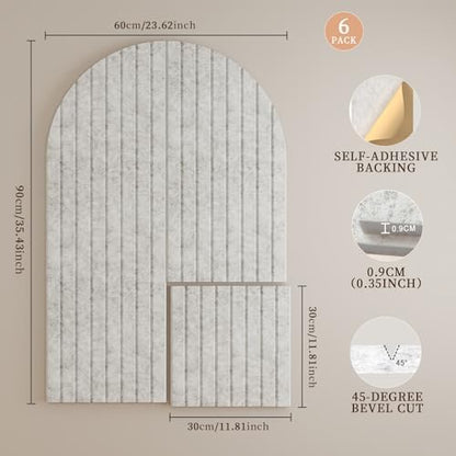 JBER Arched Cork Board Alternative 36" x 24", 6 Pack, Silver Gray