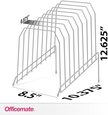 Officemate Large Incline 8 Compartment Wire Caddy, Black, 8.5 x 10.375 x 12.625 Inches
