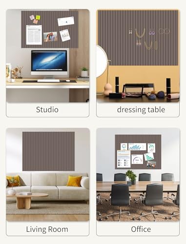 48" x 48" Cork Board Alternative, 16 Pack Felt Bulletin Board Tiles with 30 Adhesive Tabs Wall Push Pin Board for Office Classroom Bedroom Decor