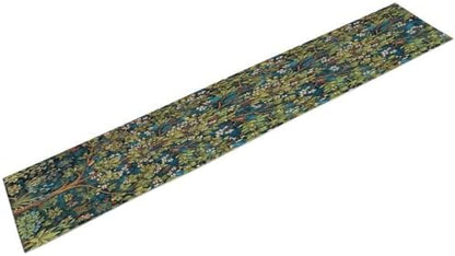 William Morris Floral Table Runner, Vintage Green Botanical Printed Table Runner for Home Kitchen Dining Table Decoration,13x70 Inch