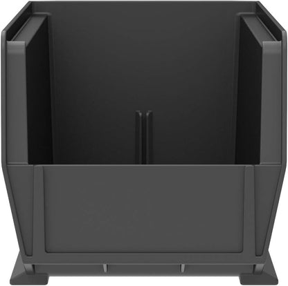 Akro-Mils 30234 AkroBins Plastic Storage Bins, Space-Saving Stackable Bins for Garage, Pantry, Craft Organization, 15-" x 5-" x 5-", Black, 12-Pack