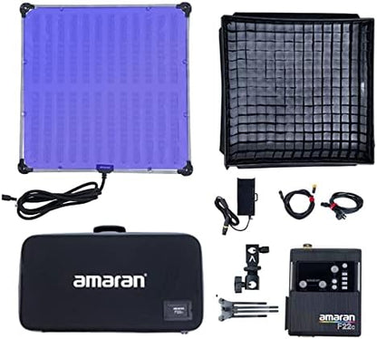 Aputure Amaran F22c 200W RGBWW Flex LED Photo Light with Honeycomb Grid, CCT 2500K to 7500K V Mount RGB Video Light Suooprt DMX Sidus Link App Control 15 Built-in Lighting FX