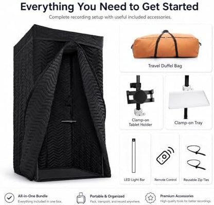 Portable Vocal Booth for Recording, Sound Booth for Home Studio