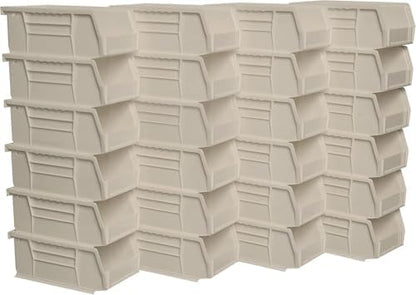 Akro-Mils 30220 AkroBins Plastic Storage Bins, 7"x4"x3", Stone, 24-Pack
