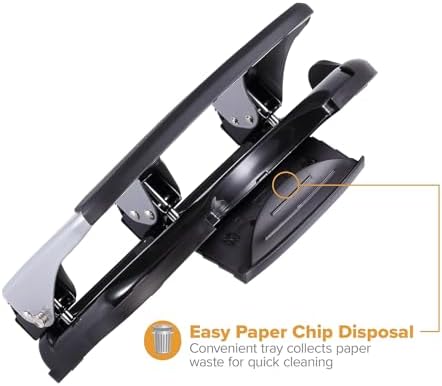 Bostitch Office EZ Squeeze Heavy Duty 3-Hole Punch for Home Office & School, 40-Sheet Capacity, One-Touch Reduced Force, Sleek Silver Design