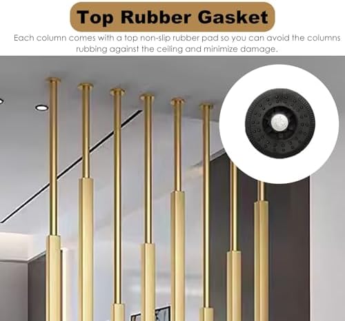 Room Divider Floor to Ceiling Room Dividers Pole - 2 Pieces, Gold Doorway Hotel Cubicle Cubicle Decor, DIY Separator Partition Bars with All Accessories(70cm/27.6in/2.3ft)