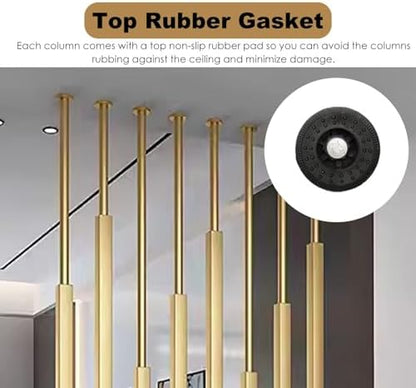 Room Divider Floor to Ceiling Room Dividers Pole - 2 Pieces, Gold Doorway Hotel Cubicle Cubicle Decor, DIY Separator Partition Bars with All Accessories(70cm/27.6in/2.3ft)