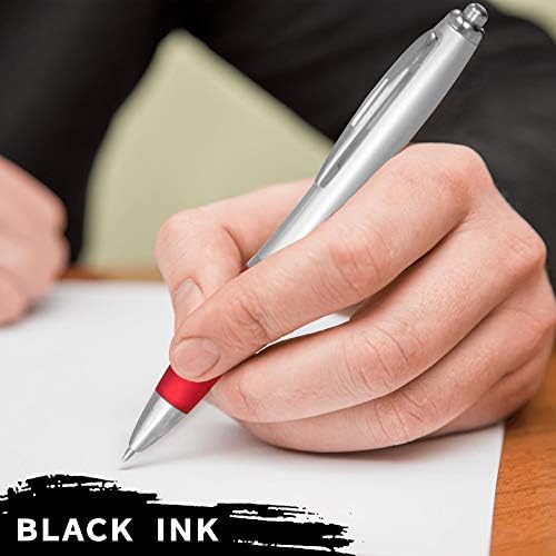 DISCOUNT PROMOS Colored Grip Gel Pens Set of 10, Bulk Pack - Great for Office, School, Business, Tradeshows, Events - Red