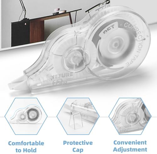 40 Pcs Correction Tape, 39.4 Ft, Tear-Resistant, 0.2 in Width