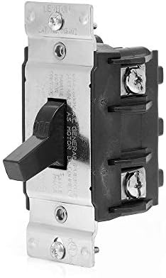 Leviton MS402-DS 40 Amp, 600 Volt, Double-Pole, Single Phase AC Motor Starter, Suitable as Motor Disconnect, Toggle, Industrial Grade, Non-Grounding, Black (Pack of 10)