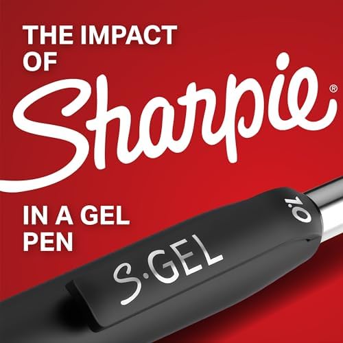 Sharpie S-Gel Pens, Fine Point (0.5mm), Blue Gel Ink, 12 Count - For Home, Office, School