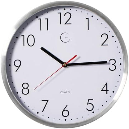Clockswise 12" Waterproof Aluminum Wall Clock Battery Operated Precision Quartz Movement Weather Resistant Metal Frame for Indoor Outdoor Bathroom Kitchen Patio Garden Living Room Office & Home Décor