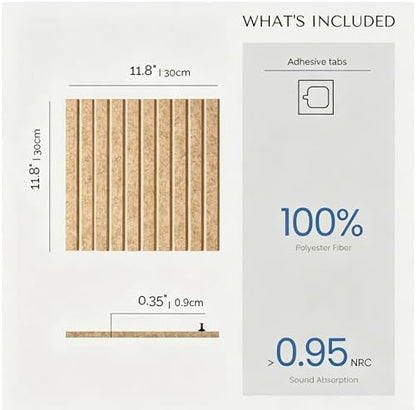 Large Felt Bulletin Board 48"x 36"-12 Felt Tiles Cork Board Wall Panels Home Office Wall Fabric Pin Board for Classroom/Kids Art Display/Photo Picture Wall/Acoustic,Self-Adhesive,Dark Camel