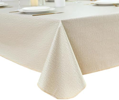 LIBERECOO Heavy Duty Vinyl Tablecloth with Flannel Backing Waterproof Oil-Proof Plastic Table Cloth Stain-Resistant Wipeable Rectangle or Square Table Cover for Indoor and Outdoor 60 x 102 Inch