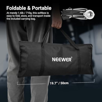 NEEWER Basics Octagonal Softbox Bowens Mount, 17.7" Quick Release Soft Box Lighting Set with Grid, Compatible with Aputure 150c Compatible with Godox SL60w, for FS300C FS150B HB80C CB200C Q6, NS62P