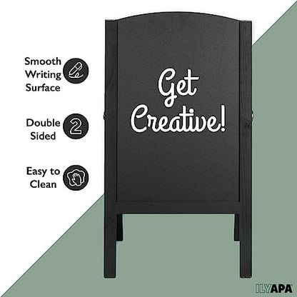 Ilyapa A Frame Chalk Board Easel Sign 18x31.5 in - Sandwich Signs Outdoor