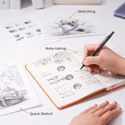 Nicpro 0.5 & 0.7 & 0.9 mm Metal Mechanical Pencil Set with Case-6 Pack