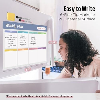 loukin Static Cling Weekly Dry Erase Calendar 2 Pack, Whiteboard Planner