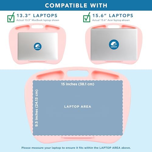 LAPGEAR MyDesk Lap Desk – Rose Quartz, 12-Pack, Fits 15.6” Laptops