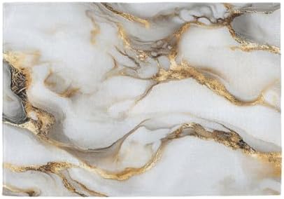 ALAZA Luxurious Marble Pattern Set of 6 Placemats Rectangle Table Mat for Dining Table Restaurant Kitchen Home Decor, 12" x 18"