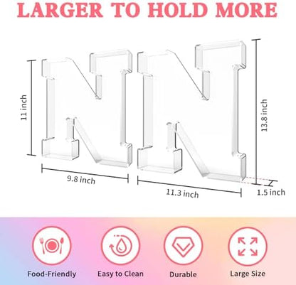 13.8" Acrylic Letter Charcuterie Tray,Fillable Alphabet Box (Letter N)