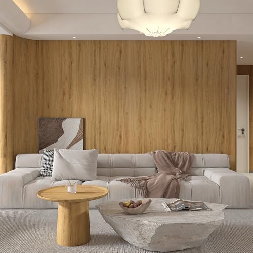 Light Brown Oak Wood Contact Paper Peel and Stick Wood Grain Wallpaper
