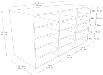 Pacon PAC637443 Mailbox Organizer, 15 Slots, Corrugated Cardboard, White
