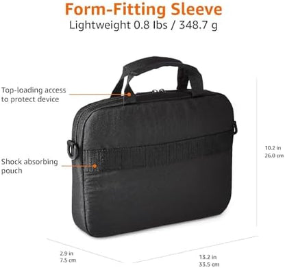 Amazon Basics Laptop Carrying Case with Adjustable Shoulder Strap, 11.6 in, Black, 10-Pack