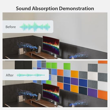 12 Pack Rectangle Acoustic Panels Self Adhesive Sound Proof Foam(Orange)