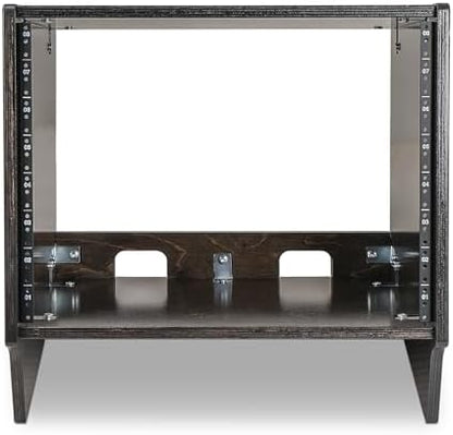 Sound Town DIY 8U Angled Desktop Turret Studio Rack for Home Studio and Recording Room, Baltic Birch Plywood, Black Espresso (SDRK-8SLD)