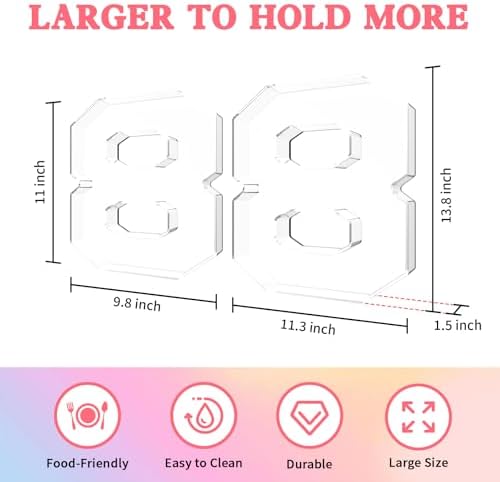 13.8" Acrylic Number Charcuterie Tray, Fillable Charcuterie Box (Number 8)