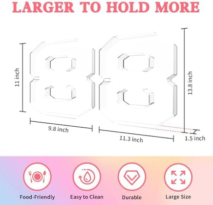 13.8" Acrylic Number Charcuterie Tray, Fillable Charcuterie Box (Number 8)