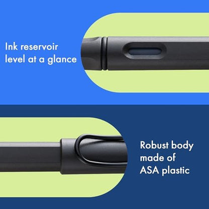 LAMY safari umbra - Fountain Pen with ergonomic grip & polished steel nib in size EF - ideal for any Writing & Calligraphy - including LAMY T 10 blue cartridge - Right-Handed