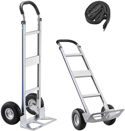 VEVOR Heavy Duty Hand Truck 500 lbs 10 in Wheels Aluminum Moving Dolly