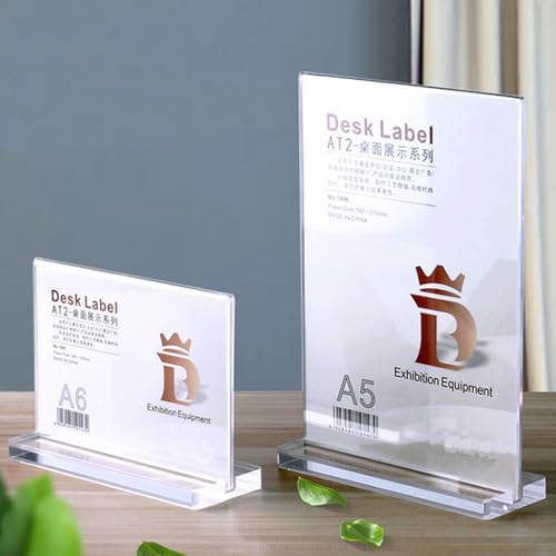 Acrylic Sign Holder (Black Vertical A5 148×210mm/ 5.83×8.27 inches)