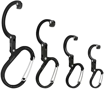 GEAR AID HEROCLIP Carabiner Clip and Hook (Large, Medium, Small, Mini) for Camping & HEROCLIP Carabiner Clip and Hook (Small) for Purse, Stroller, and Backpack, Stealth Black