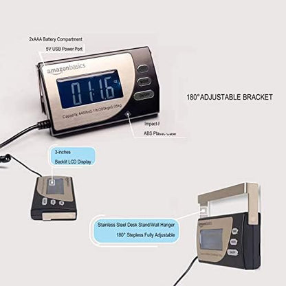 Amazon Basics Digital Postal Scale with Tare Function, Heavy Duty, Aluminium Platform, 440 lb Capacity, Digital Shipping, Portable, Black, 440 lb (Pack of 5)