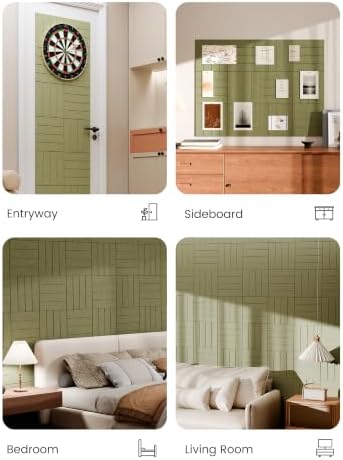 Bumusty 48" x 36" Large Cork Board Alternative, Olive Green