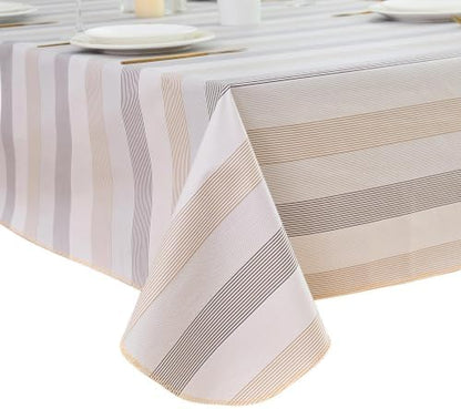 LIBERECOO Heavy Duty Vinyl Tablecloth with Flannel Backing Waterproof Oil-Proof Plastic Table Cloth Stain-Resistant Wipeable Rectangle or Square Table Cover for Indoor and Outdoor 54 x 54 Inch