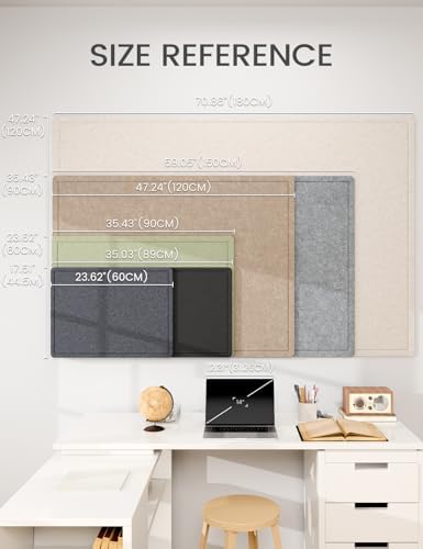 Fluxynara 70.8" x 47.2" Large Bulletin Board, Taupe
