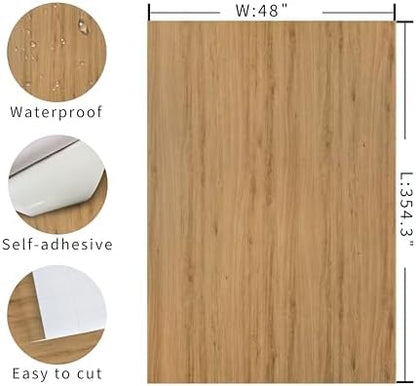 354"x48" Extra Wide Light Wood Contact Paper Peel and Stick Oak Wallpaper