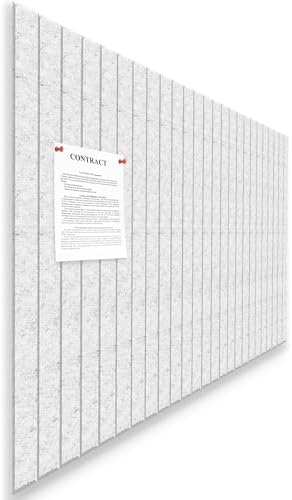 Large Cork Board for Office White Grey Felt Board Alternative-12 Pack Felt Wall Tiles for Office Wall Decor,Felt Bulletin Board Tiles,Push pin Board Wall Organizer for Office