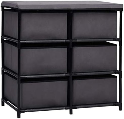 6-Drawer Storage Cabinet Organizer with Steel Frame and Fabric Drawers, Lightweight Minimalist Closet Dresser for Bedroom, Living Room, Hallway, Grey