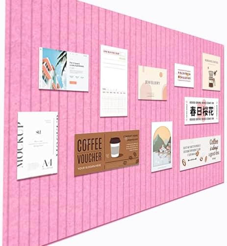 Large Felt Wall Tiles Cork Boards for Office Cubicle, 47"x35" Felt Photos Board Bulletin Tiles Pin Board for Walls Home Decor, Noise Reduction Boards Panels for Notes Memos, 12-Pack, Pink