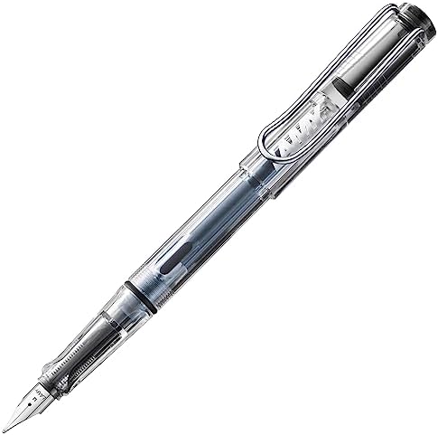LAMY safari vista - Fountain Pen with ergonomic grip & polished steel nib in size B - ideal for any Writing & Calligraphy - including LAMY T 10 blue cartridge - Right-Handed