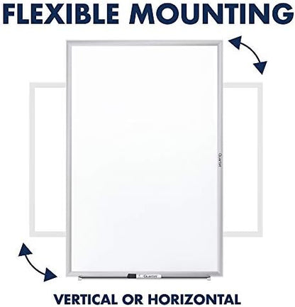 Quartet Dry Erase White Board 48"W x 36"H Non-Magnetic Whiteboard, Total Erase, Silver Aluminum Frame (S534)